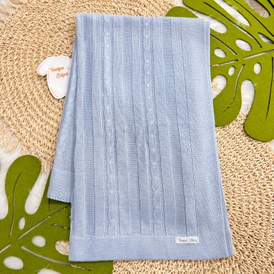  Saída de Maternidade Henry Salopete - Azul Bebê Manta Trança